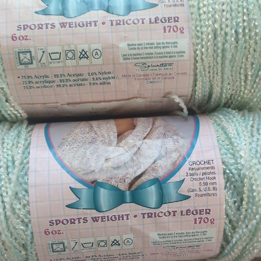 Bernat Baby Yarn; Green,White NWT - Picture 6 of 8
